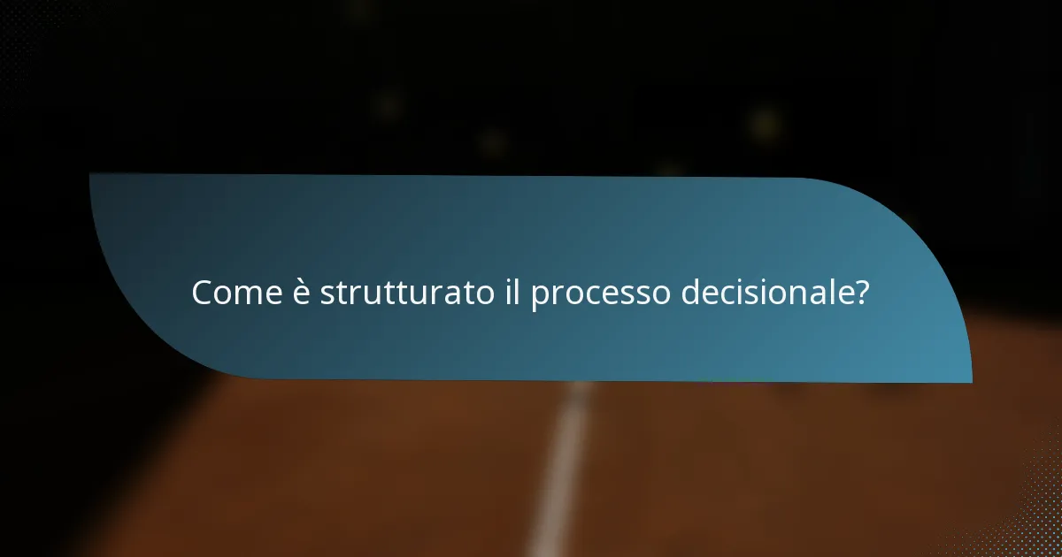 Come è strutturato il processo decisionale?