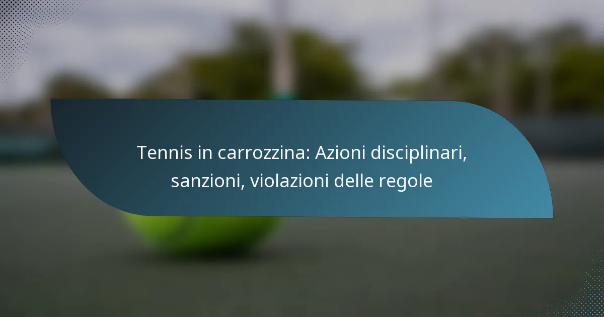 Tennis in carrozzina: Azioni disciplinari, sanzioni, violazioni delle regole