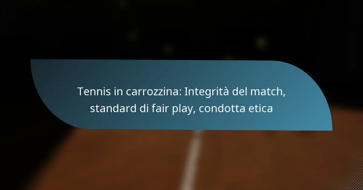 Tennis in carrozzina: Integrità del match, standard di fair play, condotta etica