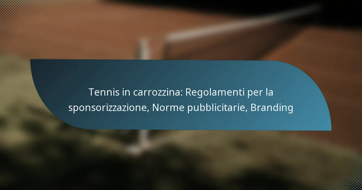 Tennis in carrozzina: Regolamenti per la sponsorizzazione, Norme pubblicitarie, Branding