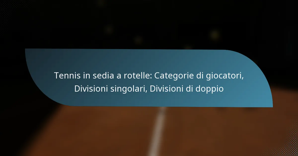 Tennis in sedia a rotelle: Categorie di giocatori, Divisioni singolari, Divisioni di doppio