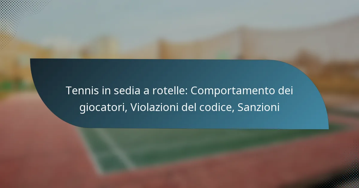 Tennis in sedia a rotelle: Comportamento dei giocatori, Violazioni del codice, Sanzioni