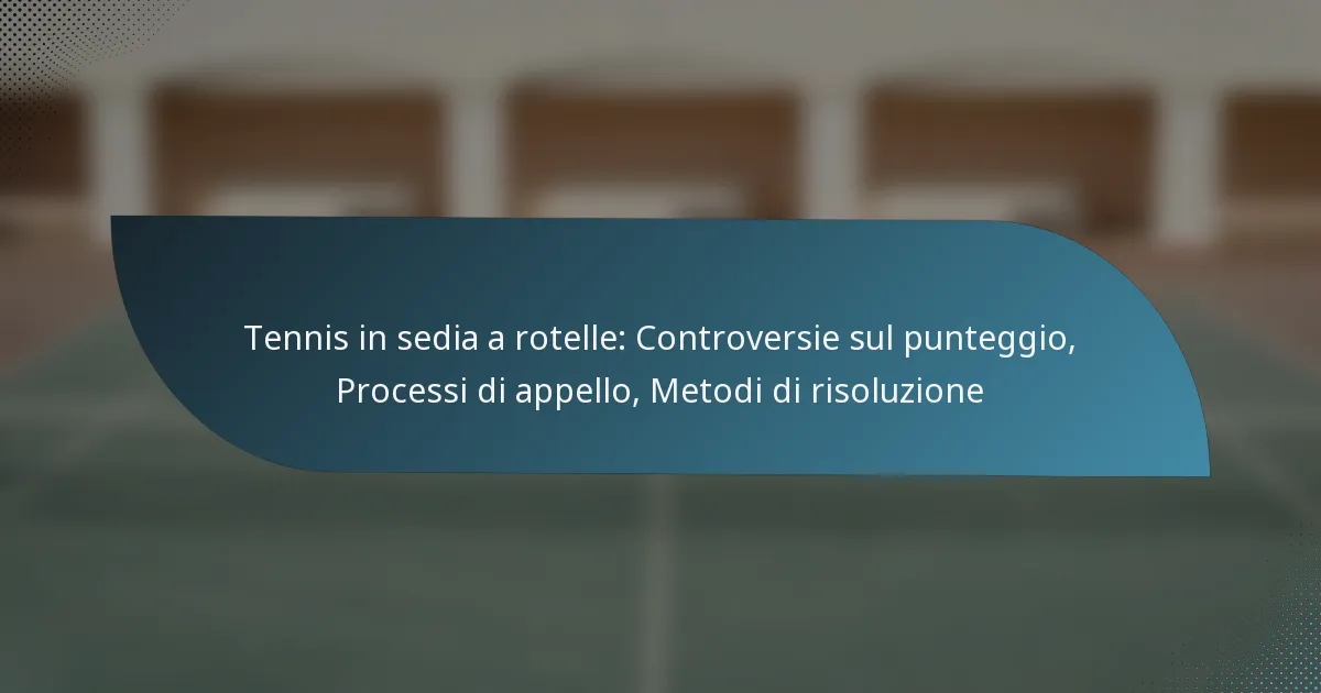 Tennis in sedia a rotelle: Controversie sul punteggio, Processi di appello, Metodi di risoluzione
