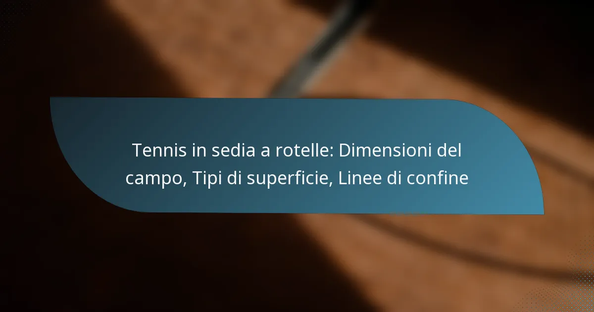 Tennis in sedia a rotelle: Dimensioni del campo, Tipi di superficie, Linee di confine
