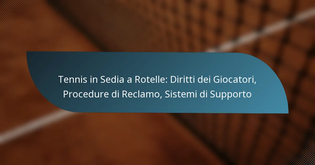 Tennis in Sedia a Rotelle: Diritti dei Giocatori, Procedure di Reclamo, Sistemi di Supporto