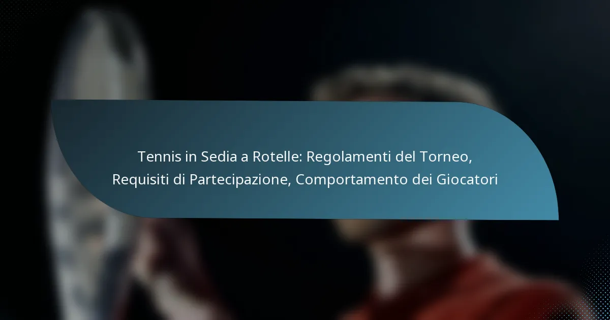 Tennis in Sedia a Rotelle: Regolamenti del Torneo, Requisiti di Partecipazione, Comportamento dei Giocatori